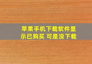 苹果手机下载软件显示已购买 可是没下载